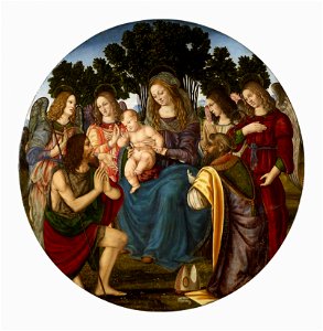 Master of the Johnson Magdalen (c. 1485-1515) - The Virgin and Child, Saints John the Baptist and Zenobius, and Four Angels - RCIN 405685 - Royal Collection