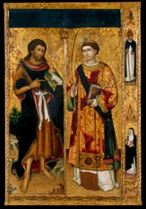 Master of Saint John and Saint Stephen - Saint John the Baptist and Saint Stephen - Google Art Project. Free illustration for personal and commercial use.