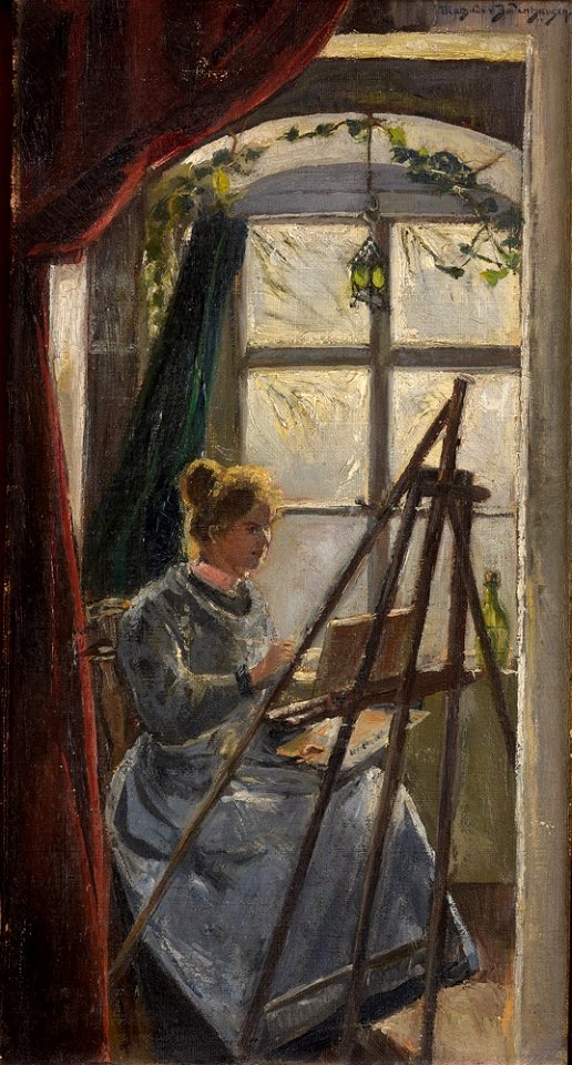 Mathilde von Bodenhausen Selbstbildnis an der Staffelei