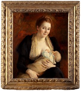 Maternal Joy. The Wife of the Artist Jacob Kulle (Hildegard Thorell) - Nationalmuseum - 18474