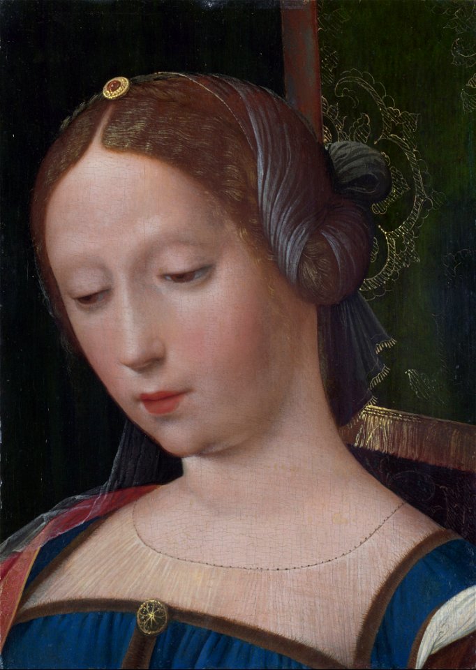 Master of the Female Half-Lengths - A Female Head (National Gallery London)FXD. Free illustration for personal and commercial use.