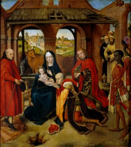 Memling Adoration des Mages Prado01558. Free illustration for personal and commercial use.