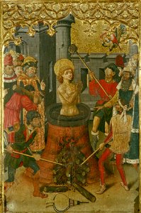 Master of Aiguatèbia - Martyrdom of Saint John the Evangelist - Google Art Project. Free illustration for personal and commercial use.
