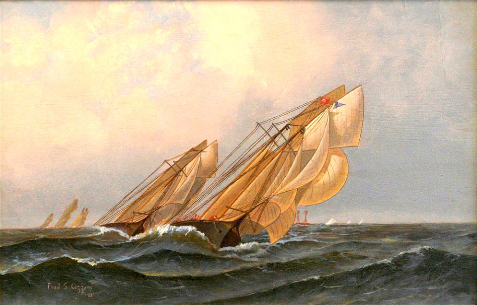 Match Race Challenge, Rambler vs Madeleine, 1872, by Fred S. Cozzens