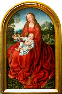 Master of Frankfurt, Vierge a l'Enfant dans un paysage, ca. 1514, 77 x 46 cm, Musee du Louvre, Paris, France.