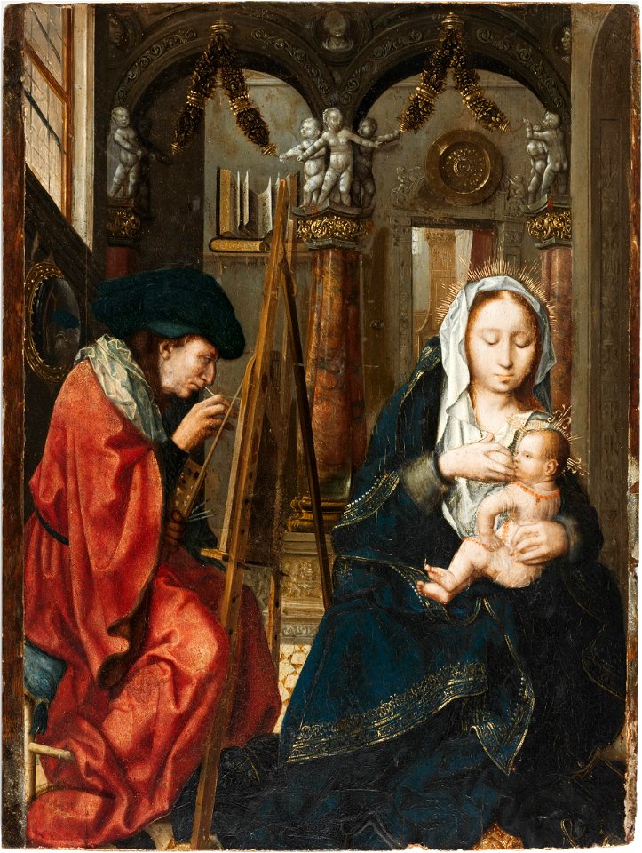 Master of the Holy Blood - Saint Luke Painting the Virgin and Child - 1910.6 - Fogg Museum
