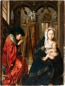 Master of the Holy Blood - Saint Luke Painting the Virgin and Child - 1910.6 - Fogg Museum