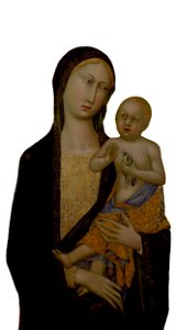 Master of the Sienese Straus Madonna - Virgin and Child - Google Art Project. Free illustration for personal and commercial use.