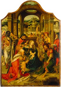 Master of the Von Groote Adoration - The Adoration of the Magi. Free illustration for personal and commercial use.