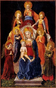 Master Of Pratovecchio - Madonna and Child with Six Angels - WGA14473
