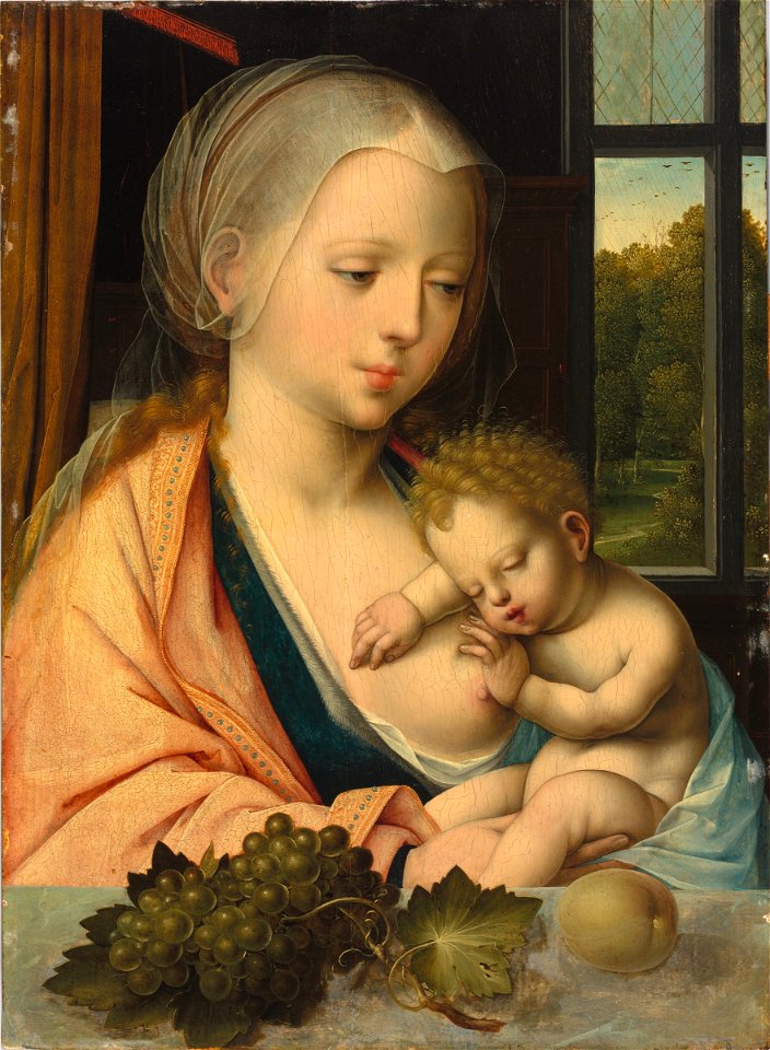 Master with the Parrot - Virgin and Child - 1930.182 - Fogg Museum