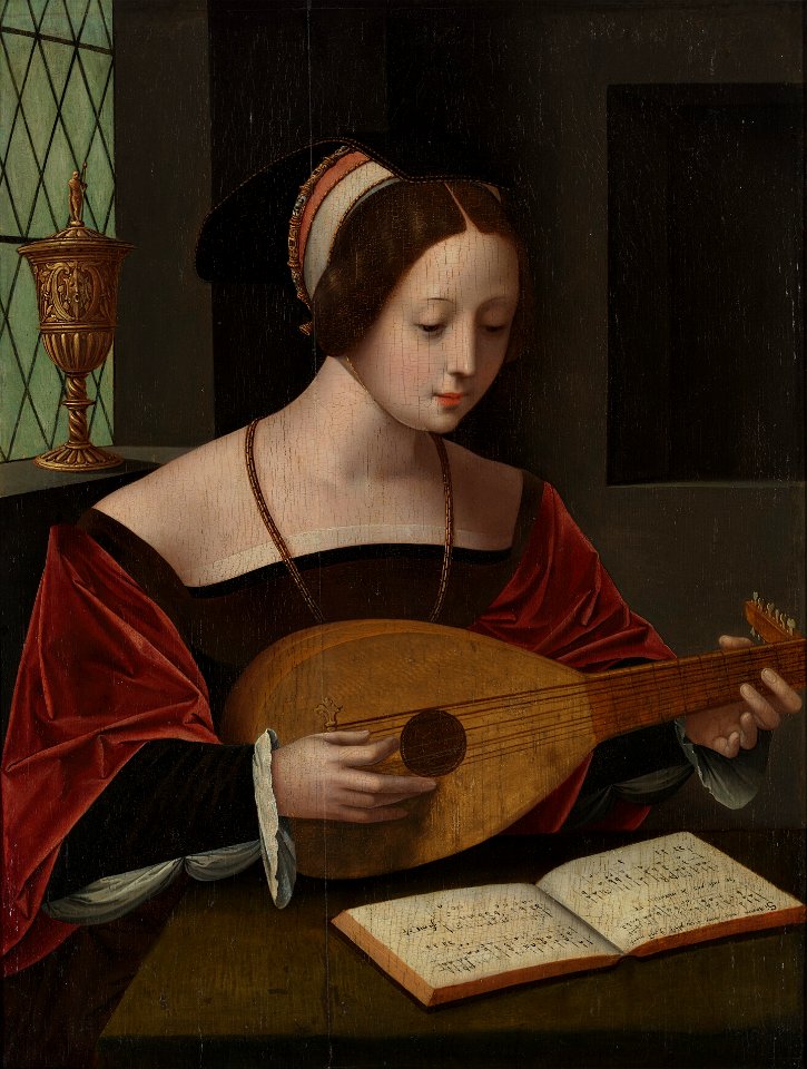 Meester van de Vrouwelijke Halffiguren - Maria Magdalena zingend bij de luit - 1505 (OK) - Museum Boijmans Van Beuningen