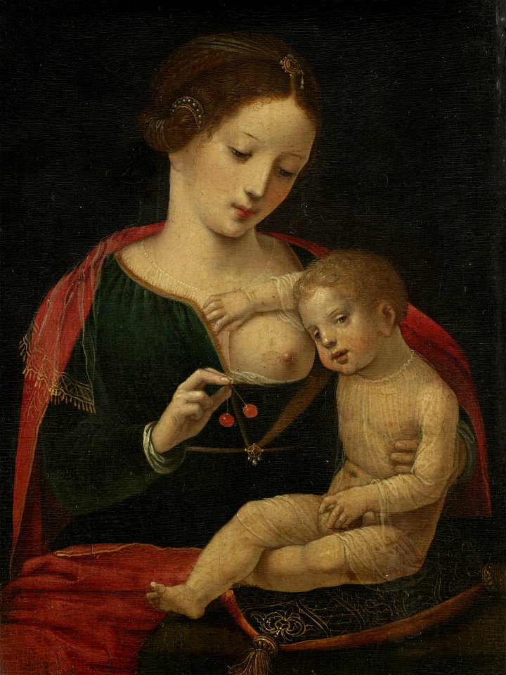 Meester van de Vrouwelijke Halffiguren - Maria met kind (Rijksmuseum)