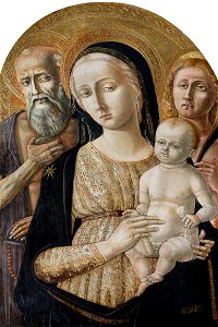 Matteo di Giovanni (c.1430-1495) - Madonna and Child with Saint Jerome and Saint Sebastian - 541104 - National Trust. Free illustration for personal and commercial use.