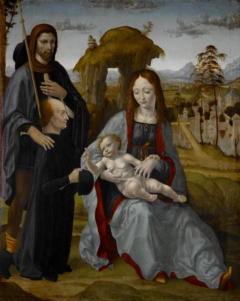 Master of the Sforza Altarpiece - Madonna and Child with Saint and a Donor - Google Art Project