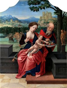 Master of the Female Half-Lengths - Rest on the Flight into Egypt (National Gallery, London)FXD. Free illustration for personal and commercial use.