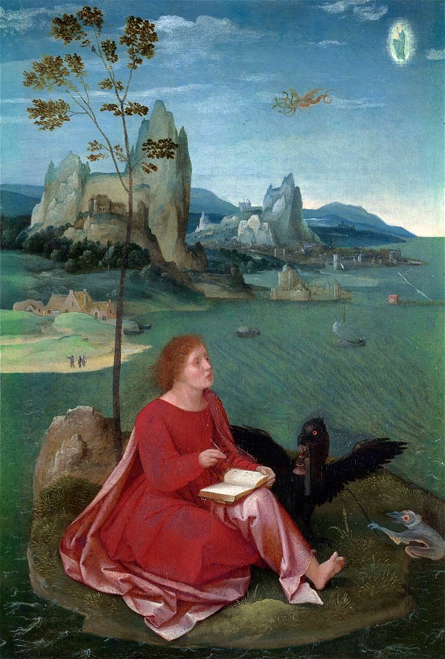 Master of the Female Half-Lengths - Saint John on Patmos (National Gallery, London)FXD