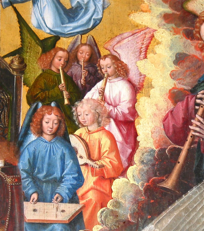 Master of the St Lucy Legend - Mary, Queen of Heaven (detail upper right angels) - c. 1480 - c. 1510
