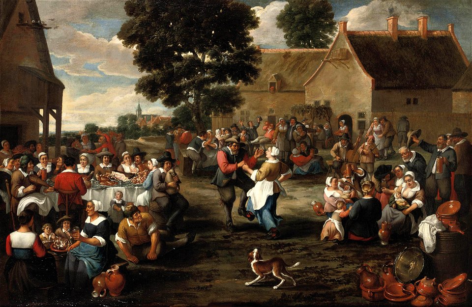 Mattheus van Helmont - A peasant's feast in the village square