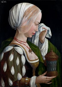 Workshop of Master of the Magdalen Legend - The Magdalen Weeping NG3116FXD. Free illustration for personal and commercial use.