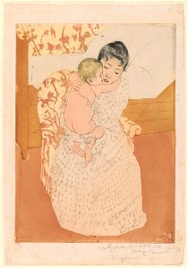 Maternal caress - Mary Cassatt ; MC (monogram). LCCN90707579