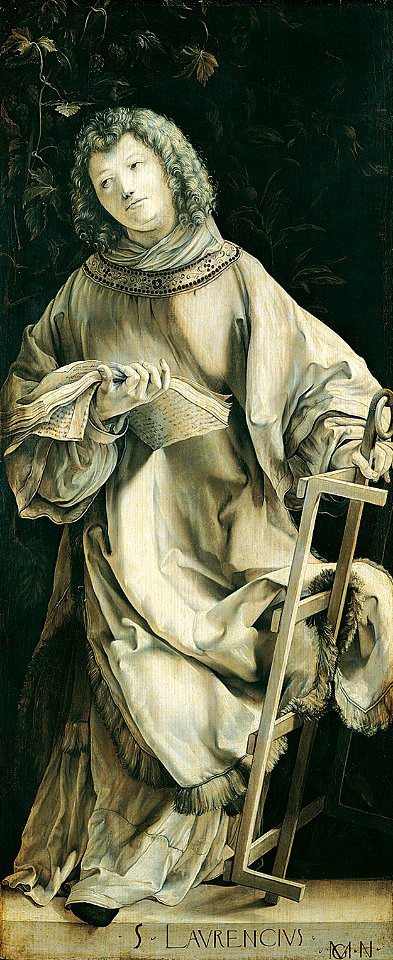 Mathias Gothart Nithart called Grünewald - St. Lawrence, St. Cyriacus - Google Art Project (qgHCKXP1LAJO6Q)