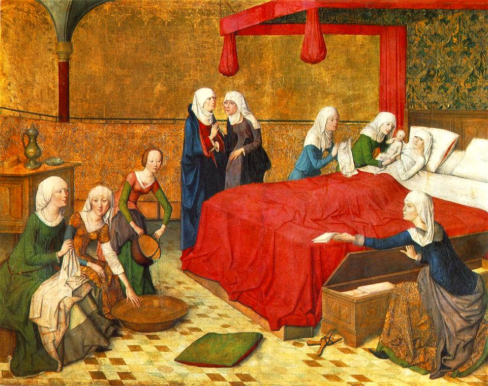 Master of the Life of the Virgin - The Birth of Mary - WGA14589