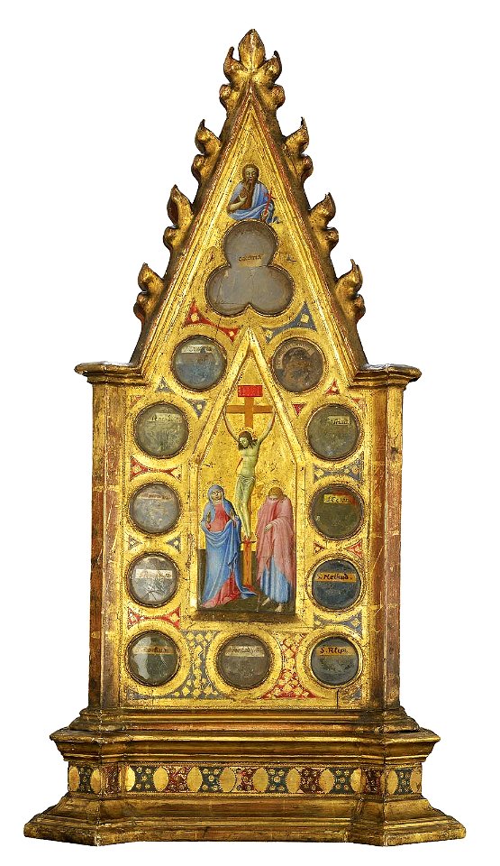 Master of the Osservanza - The Crucifixion with the Virgin and Saint John, with Saint John Baptist (above), Franciscan Saint in - 60.536 - Museum of Fine Arts