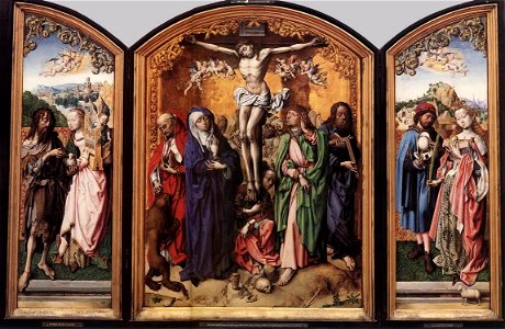 Master of the St. Bartholomew Altar - Crucifixion Altarpiece - WGA14623. Free illustration for personal and commercial use.