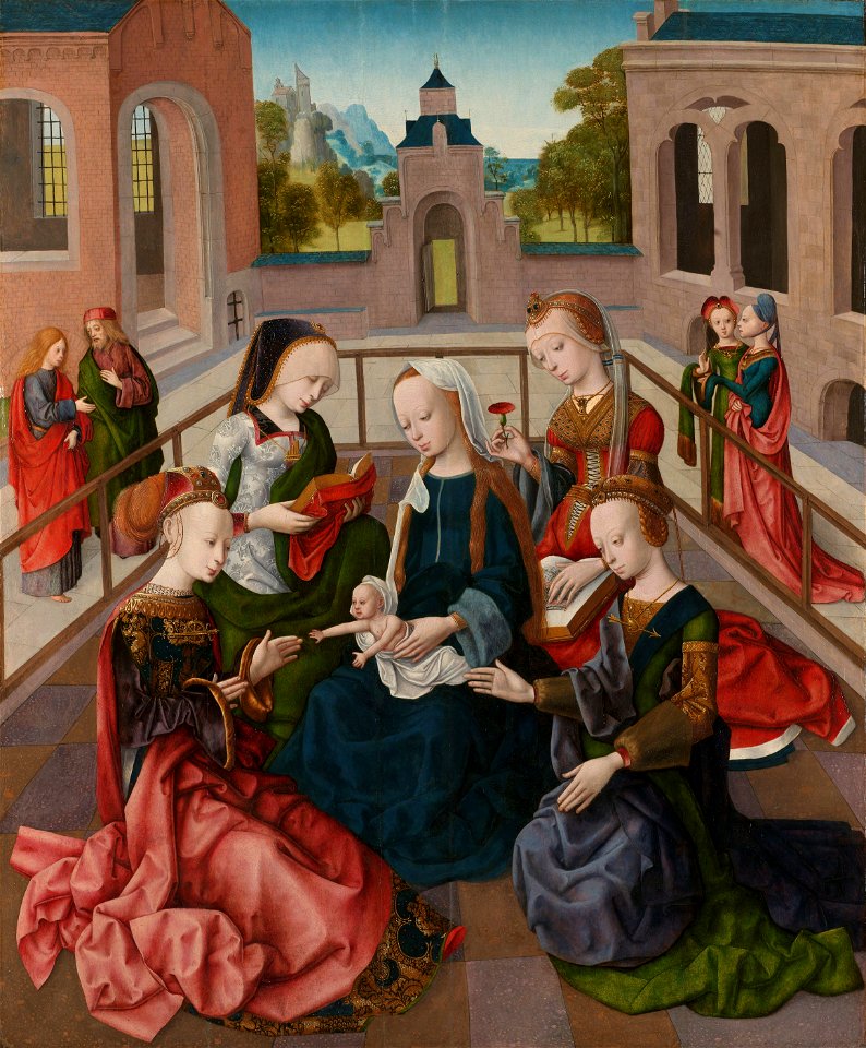 Maria met Jezus en vier heilige maagden Rijksmuseum SK-A-501