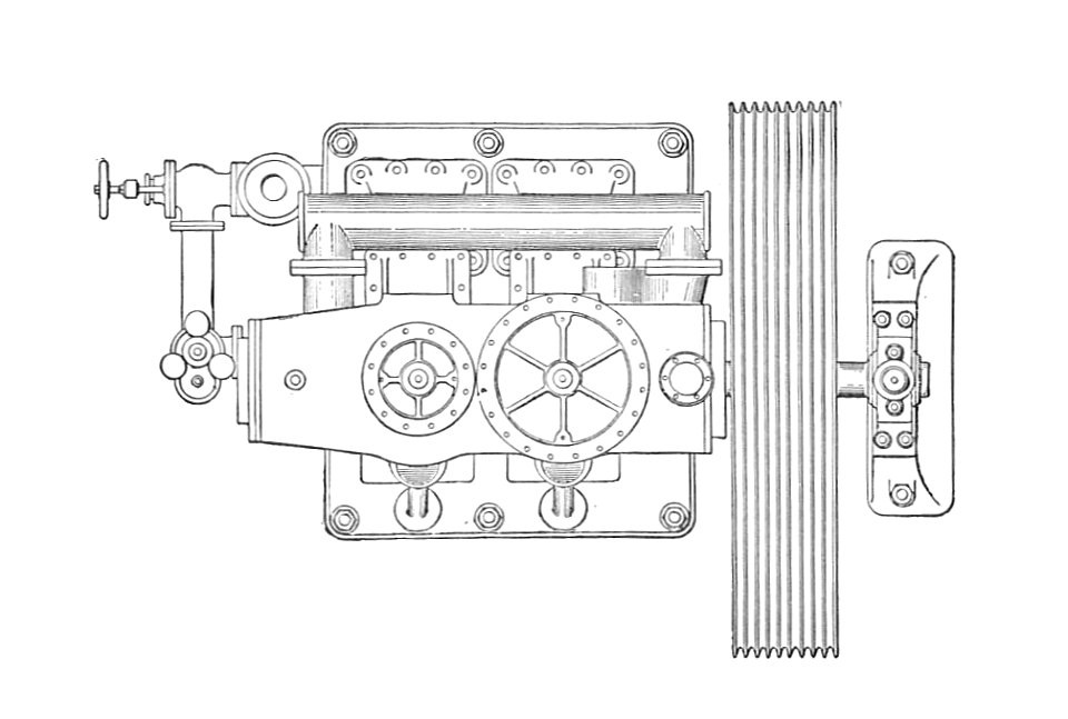 Mather & Platt engine, plan view (Rankin Kennedy, Electrical Installations, Vol III, 1903)