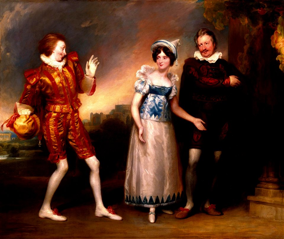 Master Page, Anne Page, and Slender by John Downman, ARA