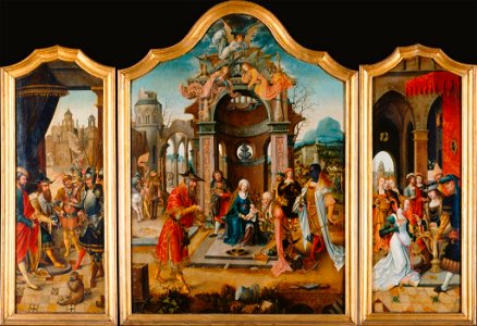 Master of the Von Groote Adoration - Adoration of the Magi. Free illustration for personal and commercial use.
