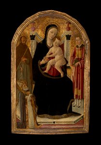 Matteo di Giovanni - Virgin and Child Enthroned with Three Saint - 1975.112 - Yale University Art Gallery. Free illustration for personal and commercial use.