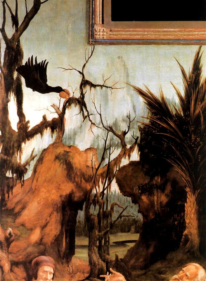 Matthias Grünewald - Sts Paul and Anthony in the Desert (detail) - WGA10762