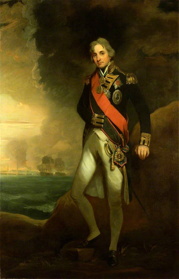 Matthew Shepperson (active 1811-1834) - Rear Admiral Sir Horatio Nelson (1758–1805), 1st Viscount Nelson (copy after John Hoppner) - BHC2898 - Royal Museums Greenwich
