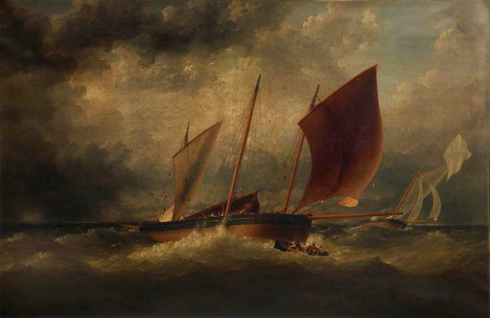 Matthew Kendrick (c.1797-1874) - A Pilot Cutter and a French Smuggler - BHC1222 - Royal Museums Greenwich