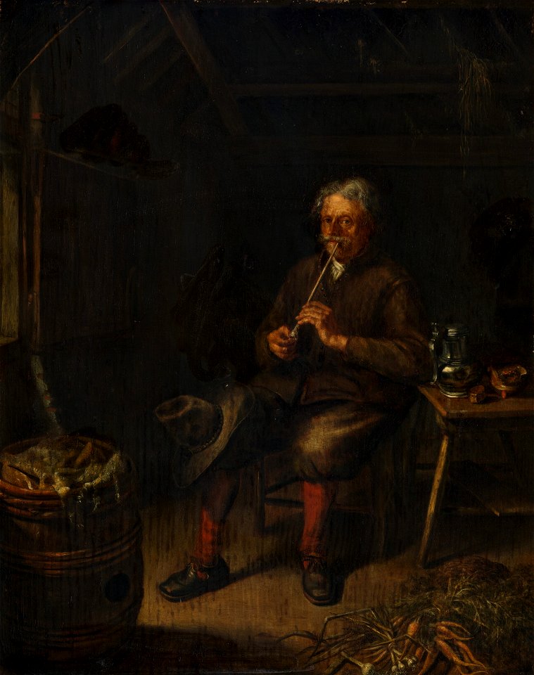 Matthijs Naiveu - Pijprokende man - 1577 (OK) - Museum Boijmans Van Beuningen