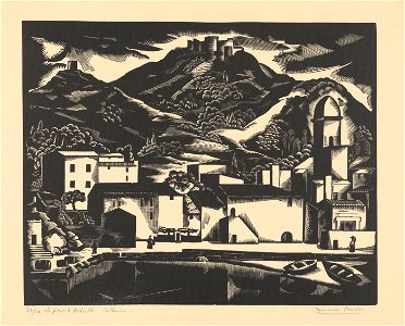 Maurice Brocas - Le port d'Arbeille.- Collioure - Graphic work - Royal Library of Belgium - S.III 80889