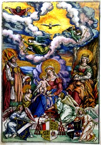Matthias Gerung Holzschnitt Maria mit dem Kind aus dem Missale Ottos von Waldburg