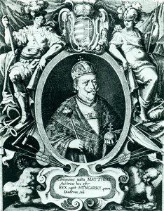 Matthias II in full coronation dress