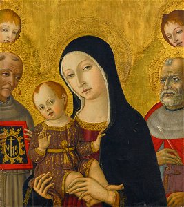 MATTEO DI GIOVANNI AND STUDIO THE MADONNA AND CHILD WITH SAINTS BERNARDINO OF SIENA AND JEROME