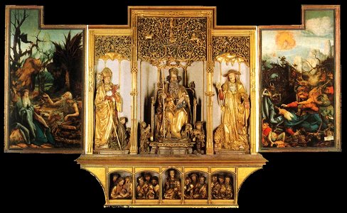 Matthias Grünewald - Isenheim Altarpiece (third view) - WGA10758. Free illustration for personal and commercial use.