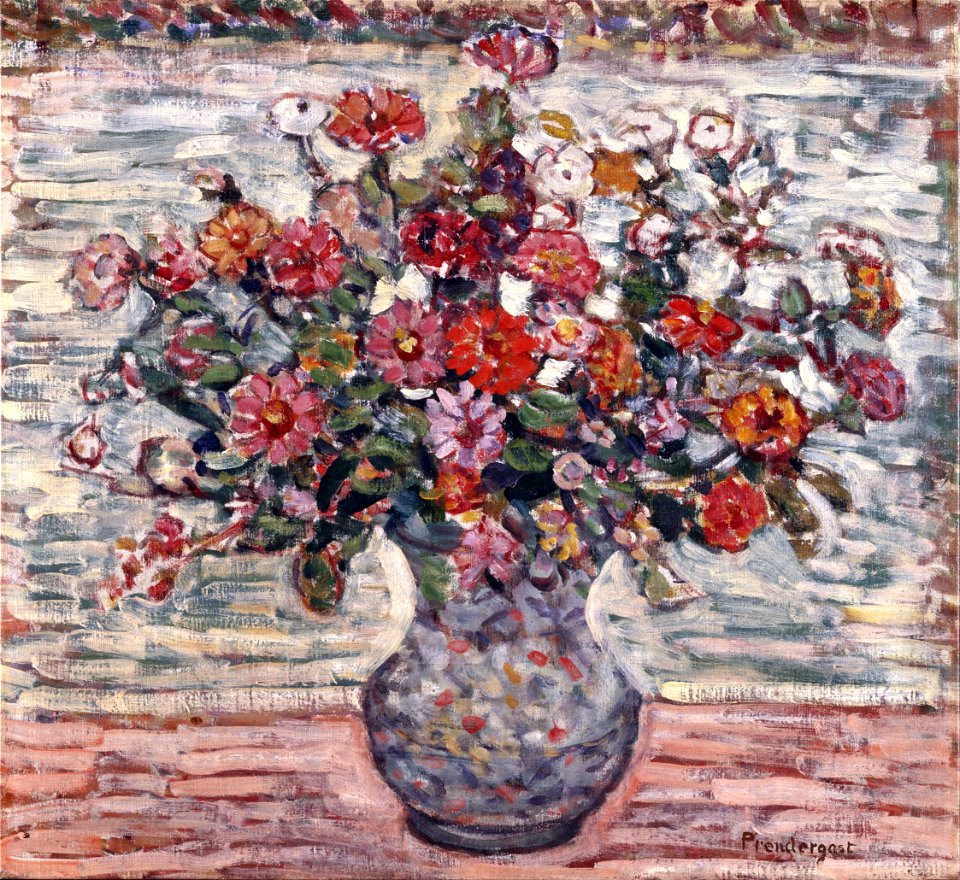 Maurice Brazil Prendergast - Flowers in a Vase (Zinnias) - Google Art Project