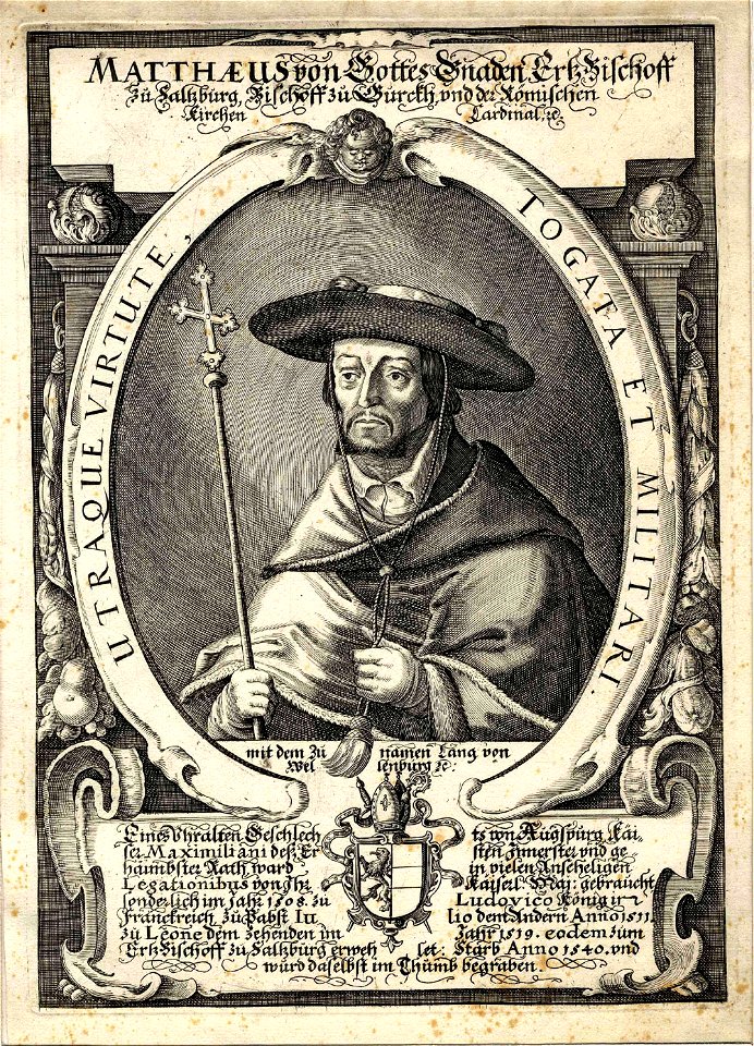 Mattäus von Lang von Wellenburg Porträt Matthaeus von Gottesgnaden Ertzbischoff zu Saltzburg c1600 ubs G 1496 II