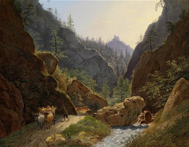 Matthias Rudolf Toma Bauer mit Ochsengespann bei Schottwien 1866
