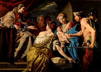Matthias Stomer - The Judgment of Solomon. Free illustration for personal and commercial use.
