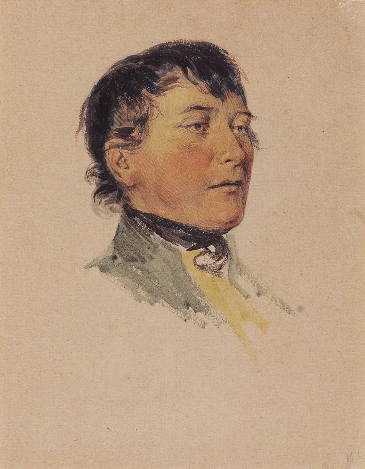 Matthias Ranftl - Porträtskizze eines Mannes - 1835-40