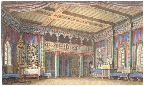 Matwej Andrejewitsch Schischkow Entwurf für ein Bühnenbild 1867