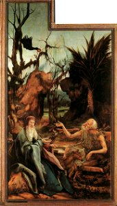 Matthias Grünewald - Sts Paul and Anthony in the Desert - WGA10759. Free illustration for personal and commercial use.